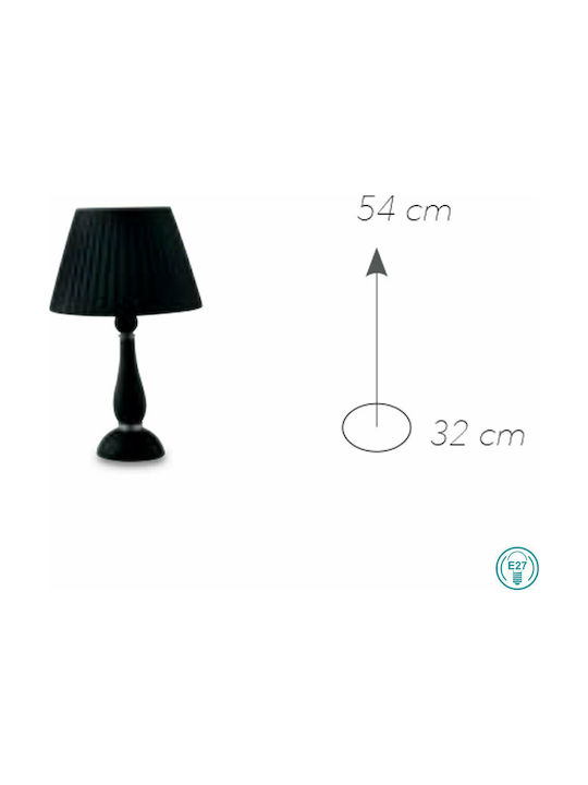 Fan Europe Alfiere Metal Table Lamp for Socket E27 with Black Shade and Base