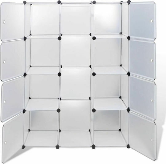Triple Door Wardrobe White 115x37x150cm