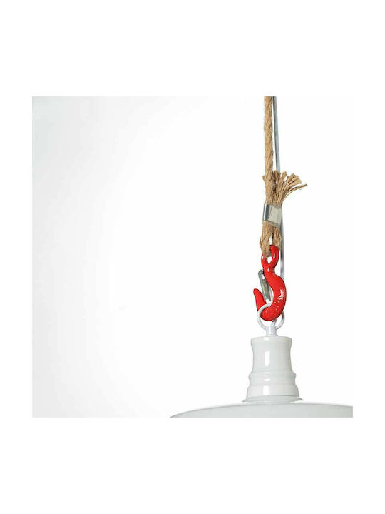 Aca Whooper Vintage Pendant Light White Bell with Socket E27 36x120cm