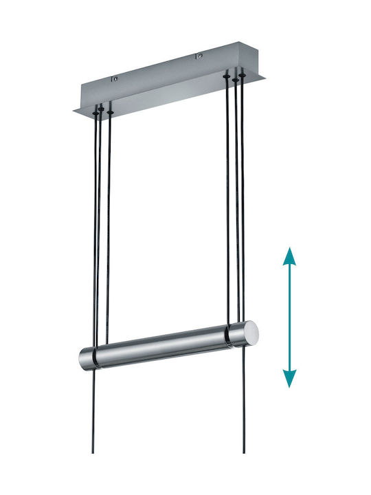 Trio Lighting Garda Suspendat Candelabru Calea ferată pentru 4 Becuri E14, E.14 Gri