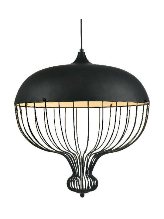 Aca Pendant Light Black Grid with Socket E27