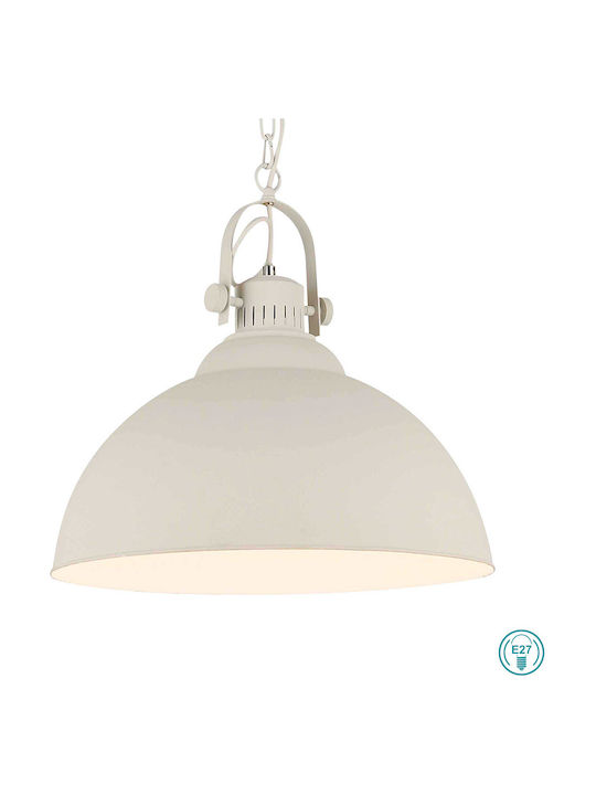 Viokef Mars Pendant Light Single-Light Bell for Socket E27 White