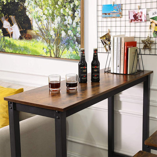 Tisch Bar Holz mit Metallgestell Coffee 120x40x100cm