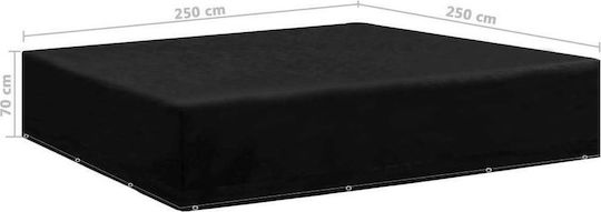 vidaXL Waterproof Dining Table Cover 250x250x70cm in Black Color