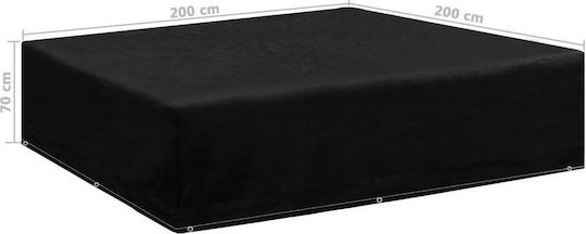 vidaXL Waterproof Protective Dining Table Cover 200x200x85cm In Black Color