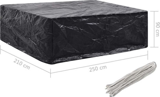 vidaXL Waterproof Protective Cover for Dining Table 250x250x90cm in Black Color