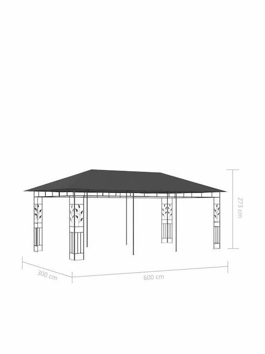 vidaXL Gazebo Garten Charcoal 6x3m