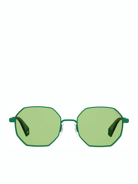 Polaroid Unisex Sunglasses with Green Metal Frame and Green Polarized Lens PLD6067/S 1ED/UC