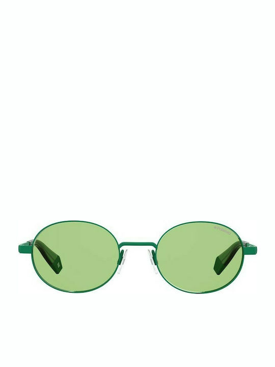 Polaroid Sunglasses with Green Metal Frame and Green Mirror Lens PLD6066/S 1ED/UC