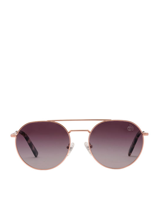 Timberland Men's Sunglasses with Rose Gold Metal Frame and Purple Polarized Lens TB9158-28H