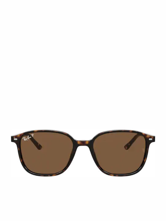 Ray Ban Leonard Unisex Sunglasses with Brown Tartaruga Plastic Frame and Brown Polarized Lens RB2193 902/57
