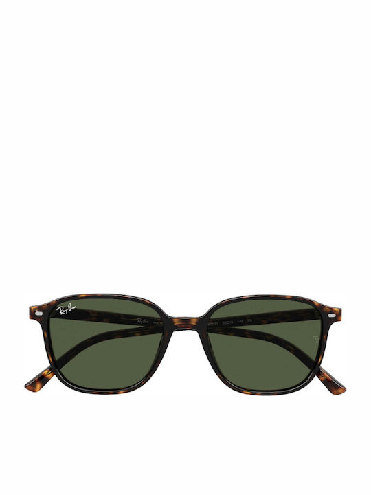 Ray Ban Leonard Unisex Sunglasses with Brown Tartaruga Plastic Frame and Green Lens RB2193 902/31