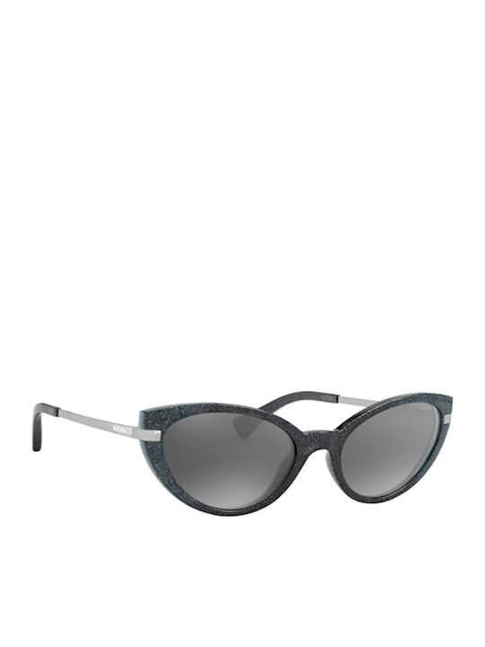Ralph Lauren Damen Sonnenbrille mit Schwarz Gestell und Schwarz Spiegel Linse PH5266 58406G