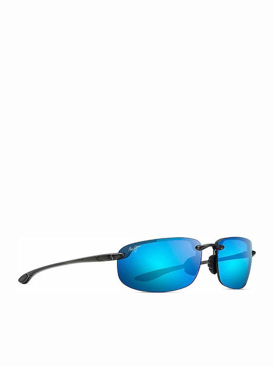 Maui Jim Hookipa Men's Sunglasses with Black Metal Frame and Blue Polarized Mirror Lens B407-11