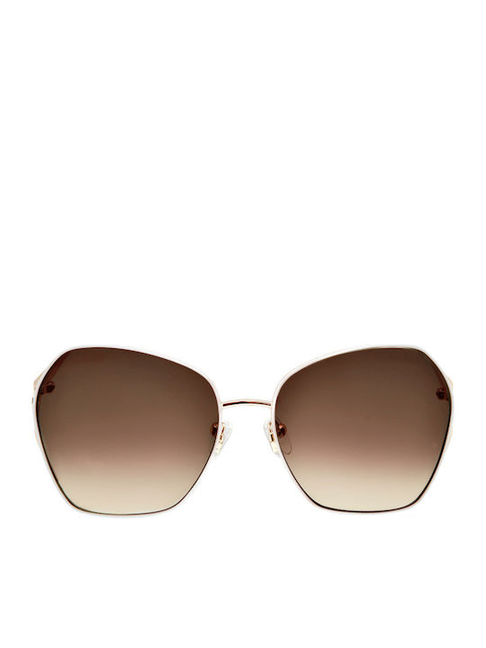 Guess Women's Sunglasses with Gold Metal Frame and Brown Gradient Lens GU7687 32F