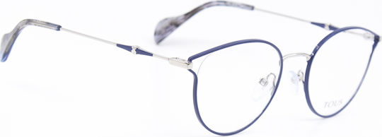 Tous Metal Eyeglass Frame Navy Blue VTO375 0E70