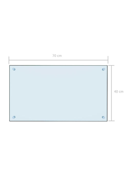 vidaXL Rectangular Back Made of Glass in Transparent Colour 70x40cm 249451