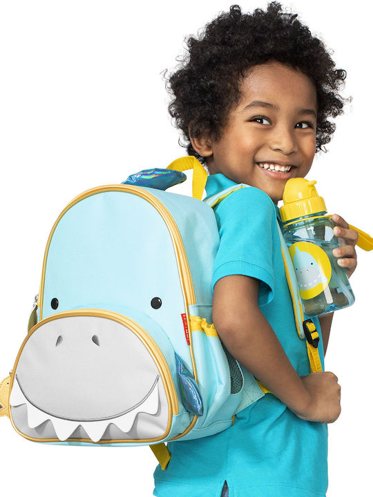 Skip Hop Zoo Shark School Bag Backpack Kindergarten Light Blue with Water Bottle Holder 28Liters