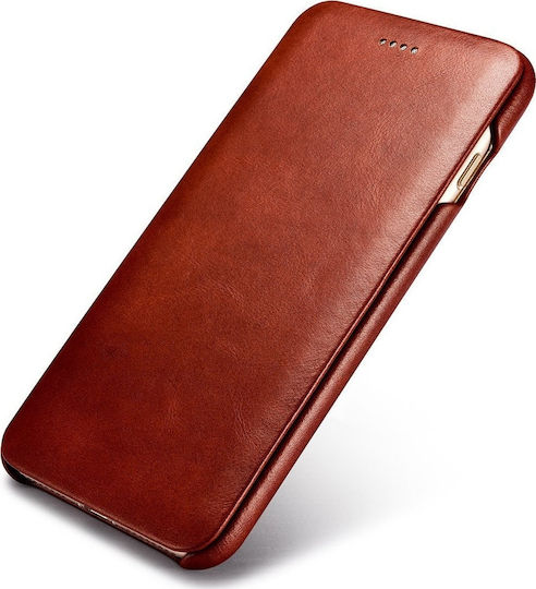 iCarer Vintage Curved Edge Book Δερμάτινο / Δερματίνης Καφέ (iPhone SE 2022/2020)