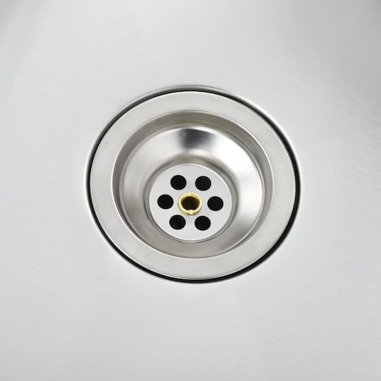 vidaXL Drop-In Sink Inox Brushed W59xD44cm Silver