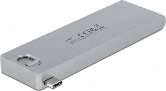 DeLock USB-C Docking Station με HDMI 4K PD Γκρι (87745)