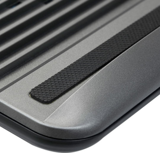 Rivacase Cooling Pad για Laptop έως 15.6" με 2 Ανεμιστήρες Ασημί (5555)