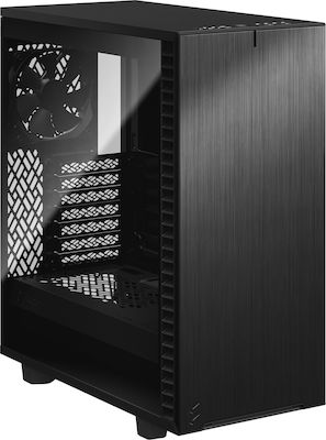 Fractal Design Define 7 Compact Dark Tempered Glass Gaming Midi Tower Computer Case with Window Panel Black