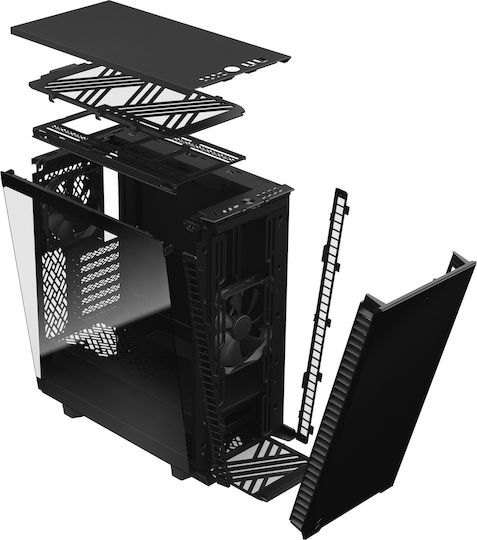 Fractal Design Define 7 Compact Dark Tempered Glass Gaming Midi Tower Κουτί Υπολογιστή με Πλαϊνό Παράθυρο Μαύρο