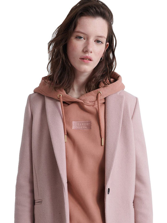 Ariana Women's Pink Coat with Buttons