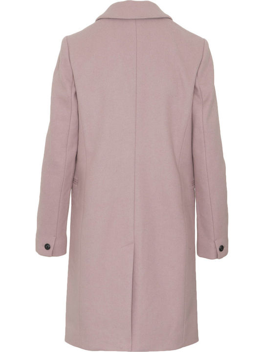 Ariana Women's Pink Coat with Buttons