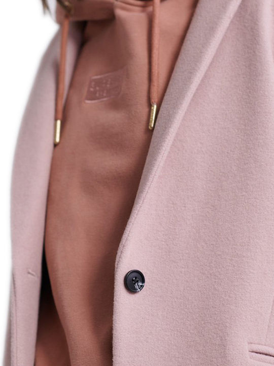 Ariana Women's Pink Coat with Buttons
