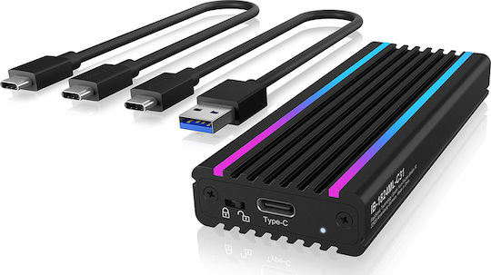 Icy Box IB-1824ML-C31 Θήκη για Σκληρό Δίσκο M.2 PCI Express NVME με σύνδεση USB 3.1 Type-C IB-1824ML-C31