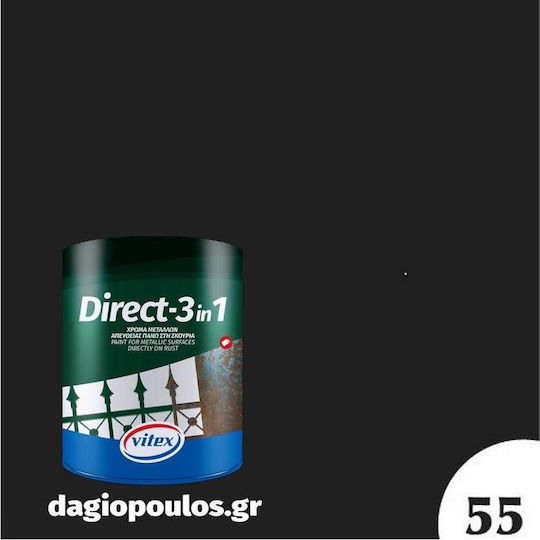 Vitex Цвят Инхибитор на корозията Разтворимо Direct-3 In 1 0.75лт Черно Блестящ