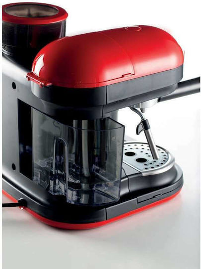 Ariete 1318/00 Automatic Espresso Machine 1080W Pressure 15bar with Grinder Red