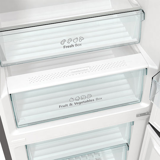 Hisense Kühl-Gefrierkombination 331Es Total NoFrost H200xB60xT59.2cm. Inox RB434N4BC2