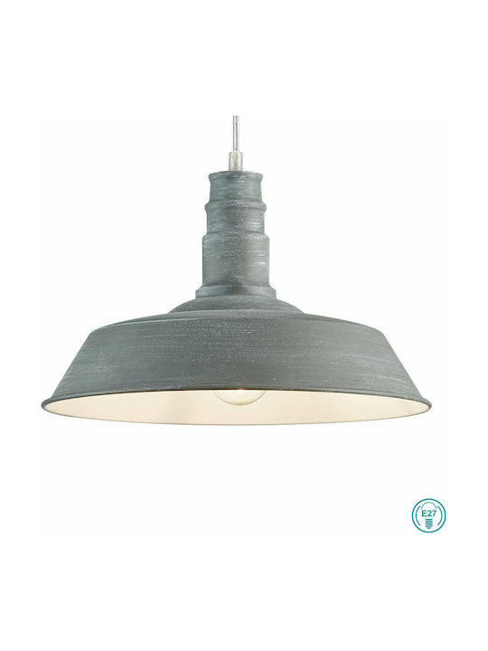 Trio Lighting Will Pendant Light Single-Light Bell for Socket E27 Gray