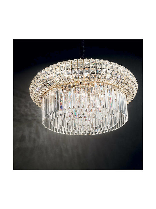 Ideal Lux Nabucco Chandelier with Crystals 12xE14 Gold 60cm 237794