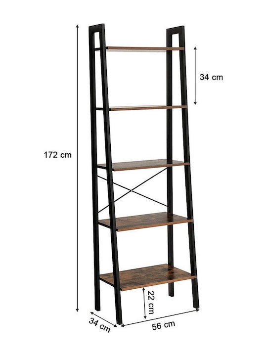 Βιβλιοθήκη Καφέ 56x34x172εκ.