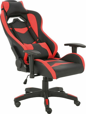 ArteLibre Emilia Artificial Leather Gaming Chair with Adjustable Arms Red