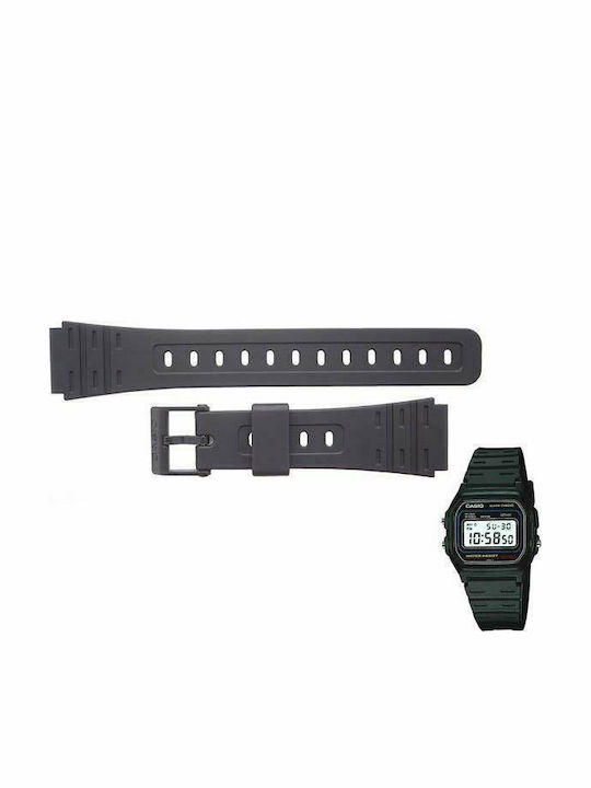 Casio Καουτσούκ Λουράκι Μαύρο 18mm