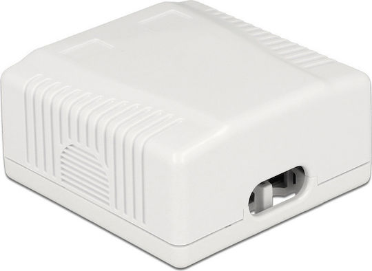 DeLock Διπλή Εξωτερική Πρίζα Δικτύου RJ45 Τύπου Cat6 σε Λευκό Χρώμα 86197
