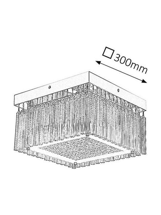 Rabalux Modern Glas Deckenleuchte mit Fassung E27 37Stück Silber