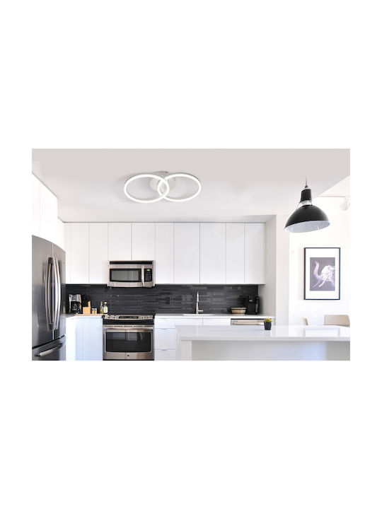 Fabas Luce Giotto Ceiling Mount Light 53cm White with Integrated LED