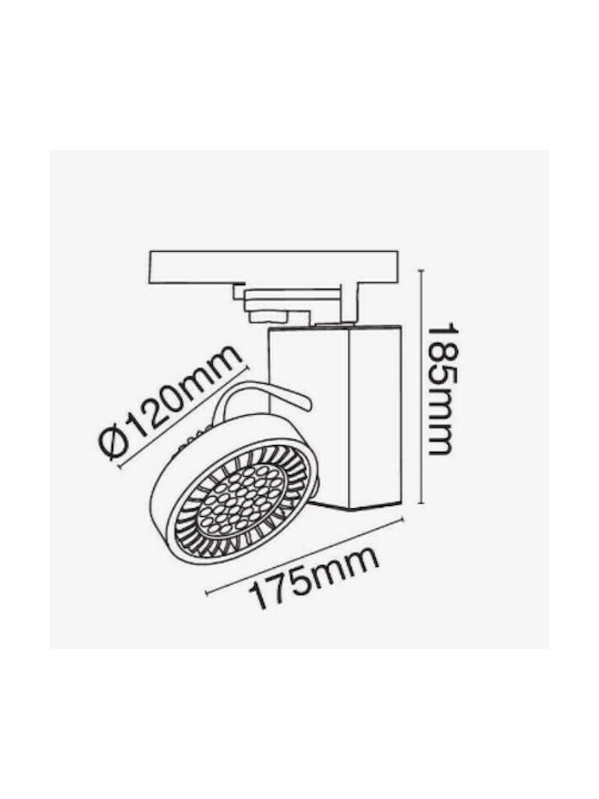 VK Lighting Μονό Σποτ με Ντουί AR111 σε Γκρι Χρώμα