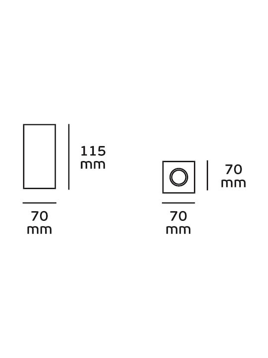 VK Lighting Μονό Σποτ με Ντουί GU10 σε Μαύρο Χρώμα