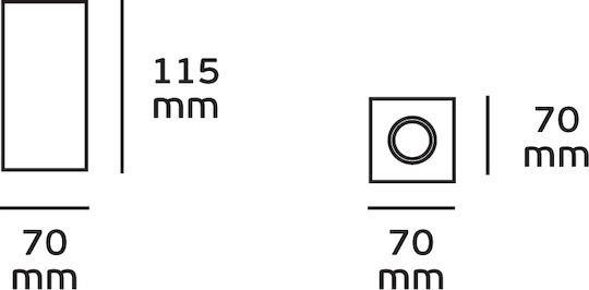 VK Lighting Единично Спот с Цокъл GU10 в Черен Цвят