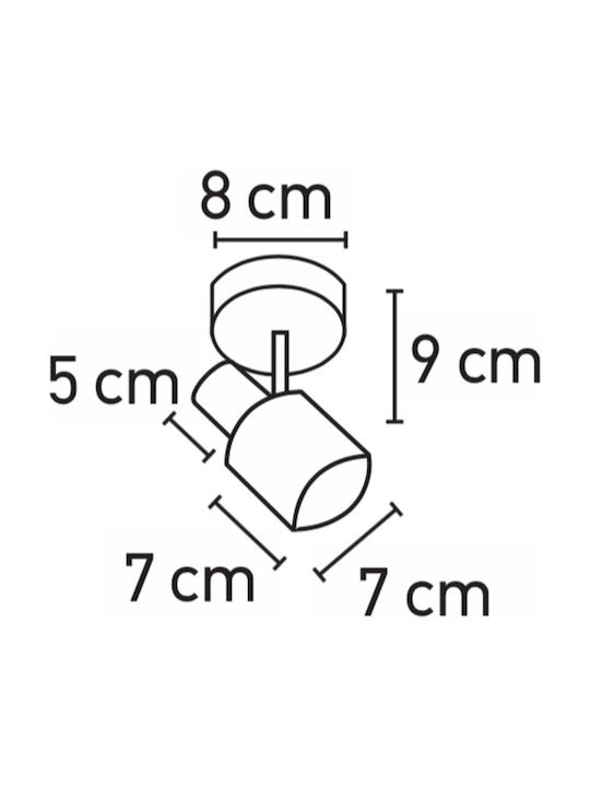 Inlight 9079-1 Einzel Spot mit Fassung E14 in Weiß Farbe 9079-1Φ-Λευκή Πατίνα