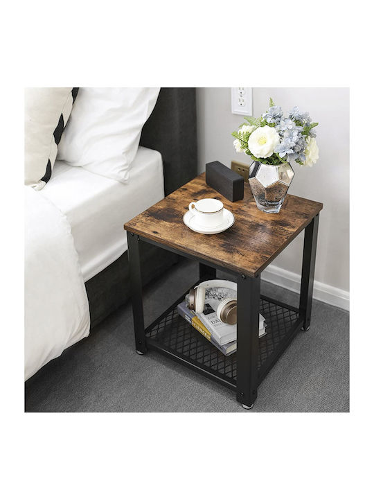 Square Side Table Wooden Brown 45x45x55cm