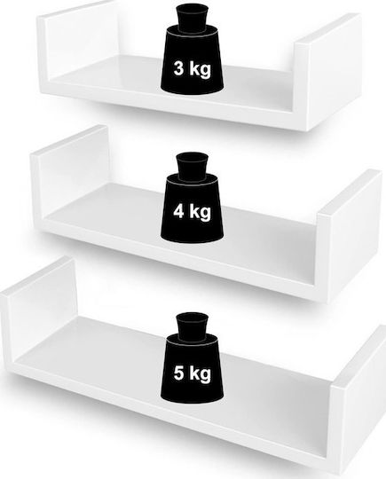 Стенни Рафтове High Gloss (3 Брой) 40x9x10см