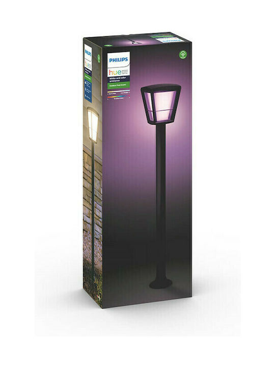 Philips Econic Outdoor Floor Lamp 15W with Warm White Light IP44 Black